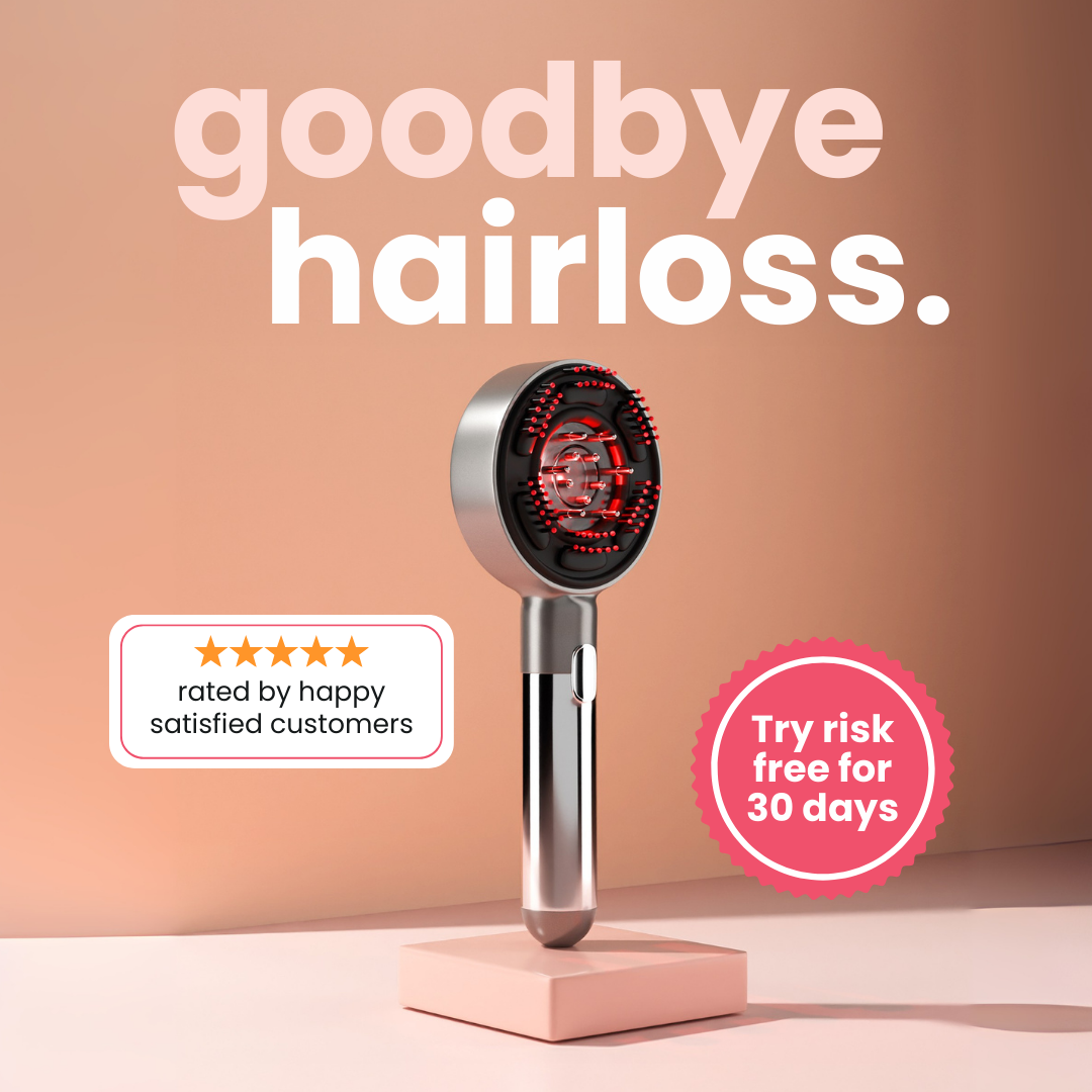 Oleo Glow® 3 in 1 Hair Renewal Scalp Massager Brush with Red Light Therapy