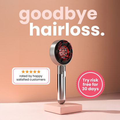 Oleo Glow® 3 in 1 Hair Renewal Scalp Massager Brush with Red Light Therapy