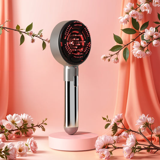 Oleo Glow® 3 in 1 Hair Renewal Scalp Massager Brush with Red Light Therapy